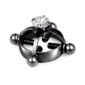 Faux Piercing Téton à Vis de Serrage Sublimé par un Zircon (variante couleur noir PVD).
