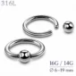 Piercing Anneau CBR en Acier Chirurgical 316L 16G & 14G.
