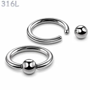Piercing Anneau CBR en Acier Chirurgical 316L 16G & 14G.