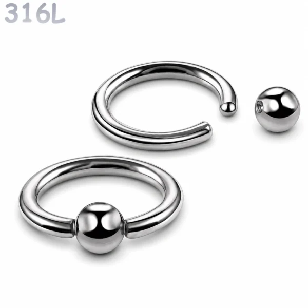 Piercing Anneau CBR en Acier Chirurgical 316L 16G & 14G.
