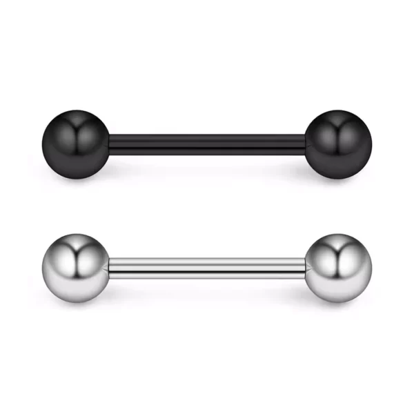 Piercing Barbell Double Bille pour Langue Bridge & Téton.