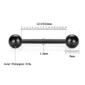 Piercing Barbell Double Bille pour Langue Bridge & Téton (dimensions).