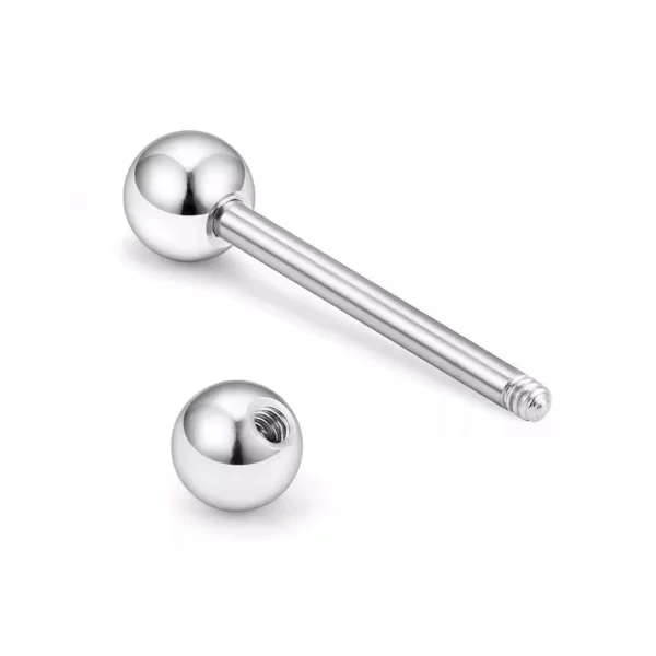 Piercing Barbell Double Bille pour Langue Bridge & Téton (variante acier) Piercing Barbell Double Bille pour Langue Bridge & Téton (variante acier).