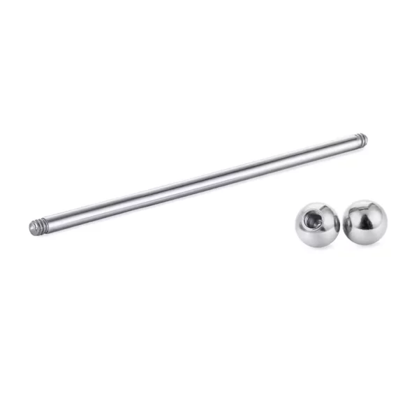 Piercing Industriel Oreille Double Bille en Acier Chirurgical (filetage) Piercing Industriel Oreille Double Bille en Acier Chirurgical (filetage).