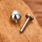 Piercing Labret Filetage Interne à Perle Nacrée 5 mm sur Socle Titane.