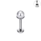 Piercing Labret Perle Blanche sur Socle Titane.