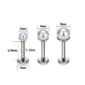 Piercing Labret Perle Nacrée 3-4-5 mm sur Socle Titane (dimensions).