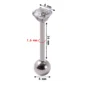 Piercing Langue Barbell 16 mm à Zirconium Griffé - Acier 316L Poli.
