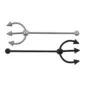 Piercing Oreille Barbell Industriel Trident en Acier Chirurgical.