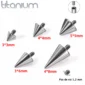 Pointe Remplacement Piercing en Titane - Pas de Vis 1,2 mm.