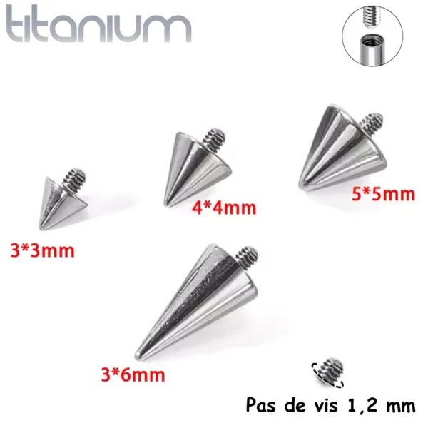 Pointe Remplacement Piercing en Titane - Pas de Vis 1,2 mm Pointe Remplacement Piercing en Titane - Pas de Vis 1,2 mm.