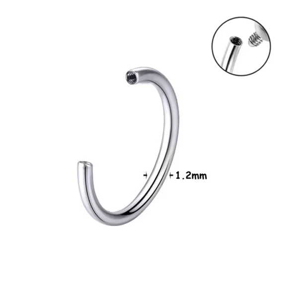 Tige de Remplacement Piercing Fer à Cheval en Titane à Filetage Interne Tige de Remplacement Piercing Fer à Cheval en Titane à Filetage Interne.