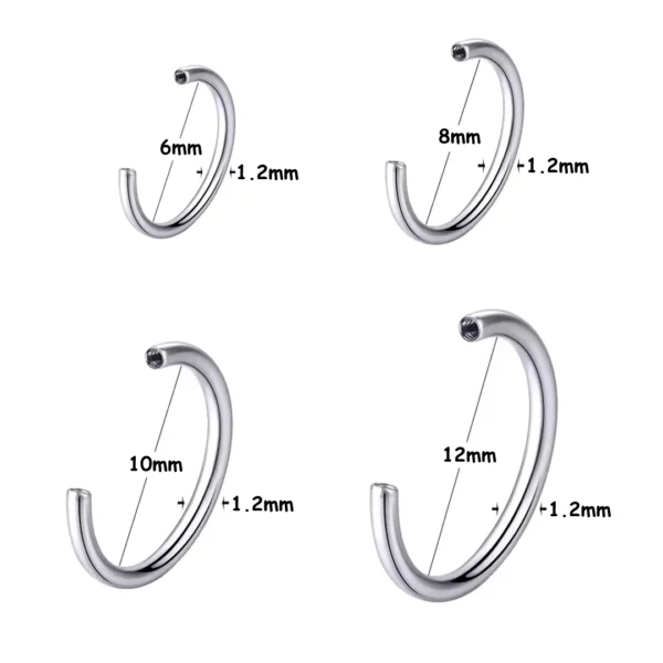 Tige de Remplacement Piercing Fer à Cheval en Titane à Filetage Interne (dimensions) Tige de Remplacement Piercing Fer à Cheval en Titane à Filetage Interne (dimensions).