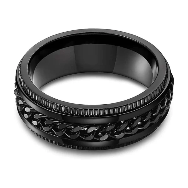 Bague Rotative Anti Stress pour Homme en Acier Inoxydable Bague Rotative Anti Stress pour Homme en Acier Inoxydable.