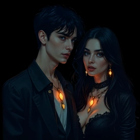 Un homme et une femme avec des Chaînes et Pendentifs Gothiques.