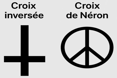 Illustration croix inversée et croix de Néron.