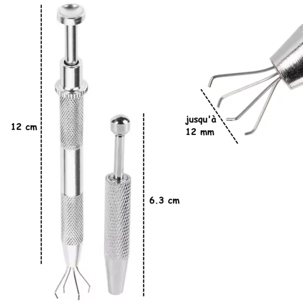 Pince de Préhension 4 Griffes pour Boule de Piercing jusqu'à 12 mm de diamètre Pince de Préhension 4 Griffes pour Boule de Piercing jusqu'à 12 mm de diamètre.