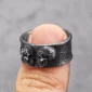Bague Têtes de Mort Face à Face Acier Inoxydable Noir.