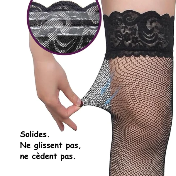 Bas Résille Noir avec Revers Dentelle Autofixant (solides, ne glissent pas, ne cèdent pas) Bas Résille Noir avec Revers Dentelle Autofixant (solides, ne glissent pas, ne cèdent pas).