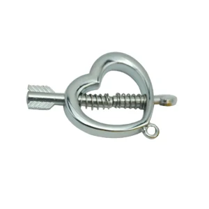 Faux Piercing Téton Cœur & Flèche Cupidon à Ressorts.