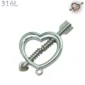 Faux Piercing Téton Cœur & Flèche à Ressorts.