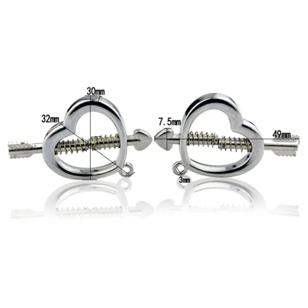 Faux Piercing Téton Cœur traversé d'une Flèche à Ressorts (dimensions) Faux Piercing Téton Cœur traversé d'une Flèche à Ressorts (dimensions).
