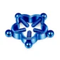 Faux Piercing Téton Fleur Industrielle Bleu Marine à 5 Vis.