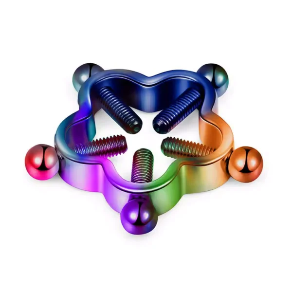 Faux Piercing Téton Fleur Industrielle Multicolore à 5 Vis Faux Piercing Téton Fleur Industrielle Multicolore à 5 Vis.