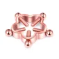 Faux Piercing Téton Fleur Industrielle à Vis (variante couleur or rose PVD).