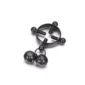 Faux Piercing Téton Réglable Vis de Serrage avec Clochettes (variante couleur noir PVD).