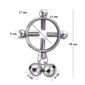 Faux Piercing Téton Réglable avec Clochettes (dimensions).