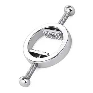 Faux Piercing Téton à Vis de Serrage et Micro-Dents en Acier Chirurgical 316L.