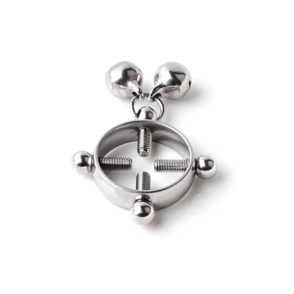 Faux Piercing Téton en Acier Chirurgical 316L - Réglable avec 2 Clochettes Faux Piercing Téton en Acier Chirurgical 316L - Réglable avec 2 Clochettes.