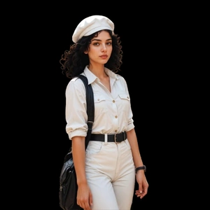 Femme portant un sac holster gothique.