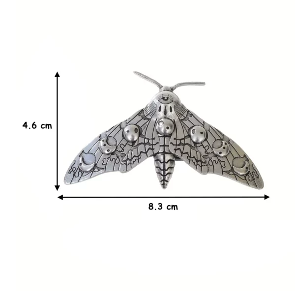 Barrette Papillon de Nuit Lunaire en Acier Inoxydable (dimensions) Barrette Papillon de Nuit Lunaire en Acier Inoxydable (dimensions).