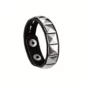 Bracelet Cuir Noir avec Rivets Punk Pyramide 1 Ligne.