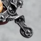Collier Gothique Croix avec Dragon & Tête de Mort en Acier Inox