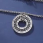 Collier avec Pendentif Anneau Runes Nordiques Ancien Futhark.