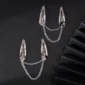 Deux Paires de Barrettes à Cheveux Reliées par Chaînes Fines.