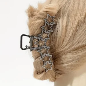 Grande Pince à Cheveux Étoiles en Acier Inoxydable.
