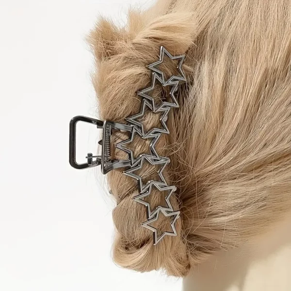 Grande Pince à Cheveux Étoiles en Acier Inoxydable.