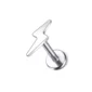 Piercing Labret Éclair Titane à Filetage Interne pour oreille cartilage lèvre