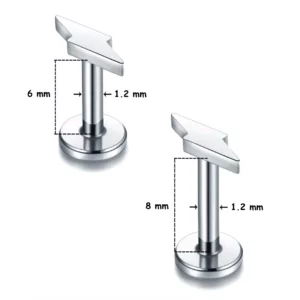 Piercing Labret Éclair Titane à Filetage Interne variantes 6 et 8 mm de longueur Piercing Labret Éclair Titane à Filetage Interne variantes 6 et 8 mm de longueur.