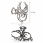Pince à Cheveux Araignée Perles et Zircons en Acier Inoxydable (dimensions).