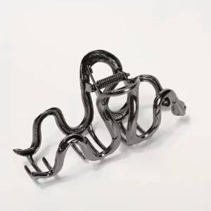 Pince à Cheveux Serpent en Acier Noir.