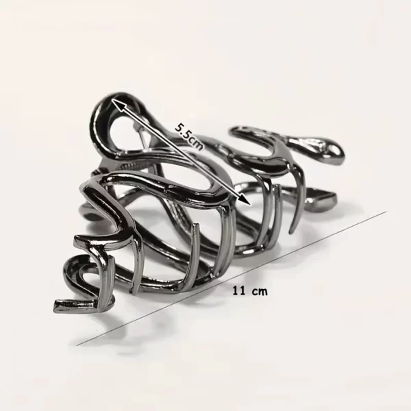 Pince à Cheveux Serpent en Acier Noir Femmes Filles (dimensions) Pince à Cheveux Serpent en Acier Noir Femmes Filles (dimensions).