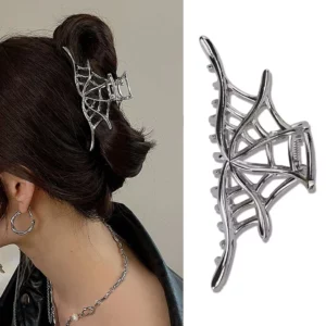 Pince à Cheveux Toile d'Araignée en Acier.