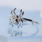 Bague Gothique Araignée Ajustable en Argent 925 Sterling Taille 6 à 9.