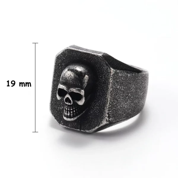 Chevalière Gothique Tête de Mort Homme Acier Inoxydable Noir Vintage (dimensions) Chevalière Gothique Tête de Mort Homme Acier Inoxydable Noir Vintage (dimensions).