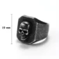 Chevalière Gothique Tête de Mort Homme Acier Inoxydable Noir Vintage (dimensions).